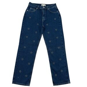 Francesca's Harper Heritage Star Embroidered High Waist Jeans 26 Artsy High Rise